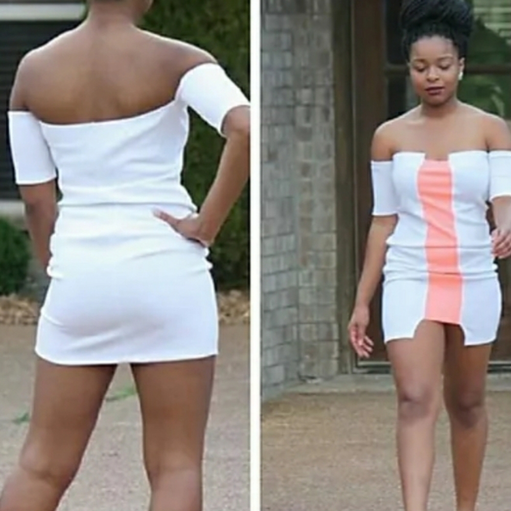 White Neon Coral Mini Dress - W by Webjie